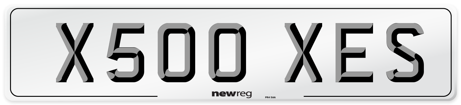 X500 XES Number Plate from New Reg